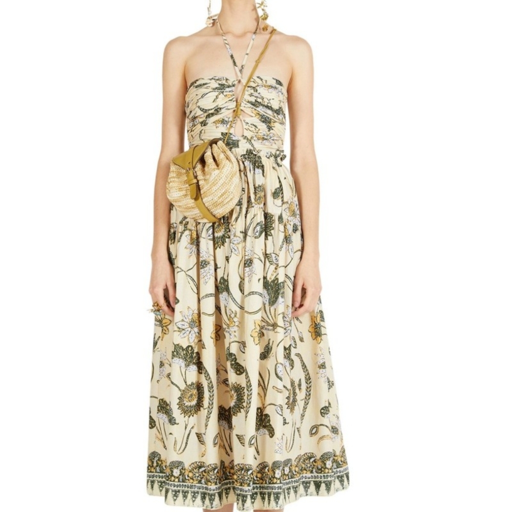 Ulla Johnson Yellow and Black Floral Dress